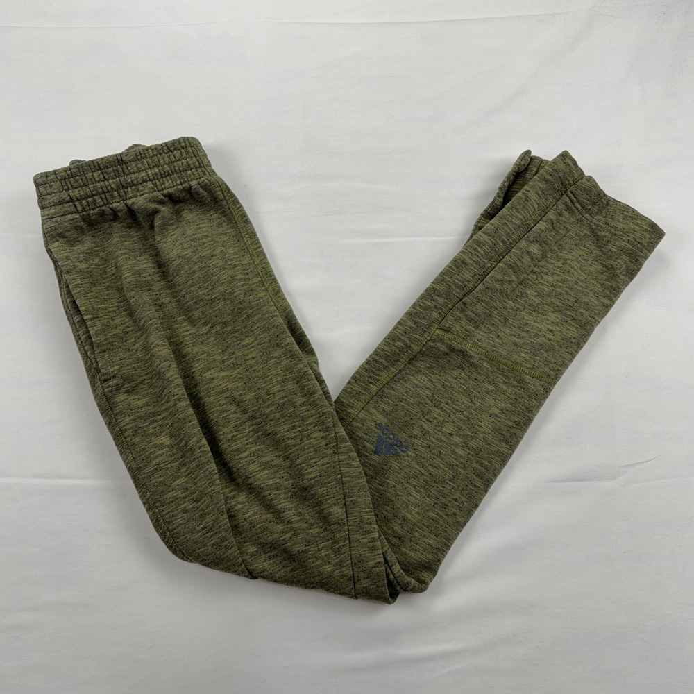 Adidas Mens Heathered Olive Green Jogger Sweatpants Snap‎ Cuff AZ1523 Size Small